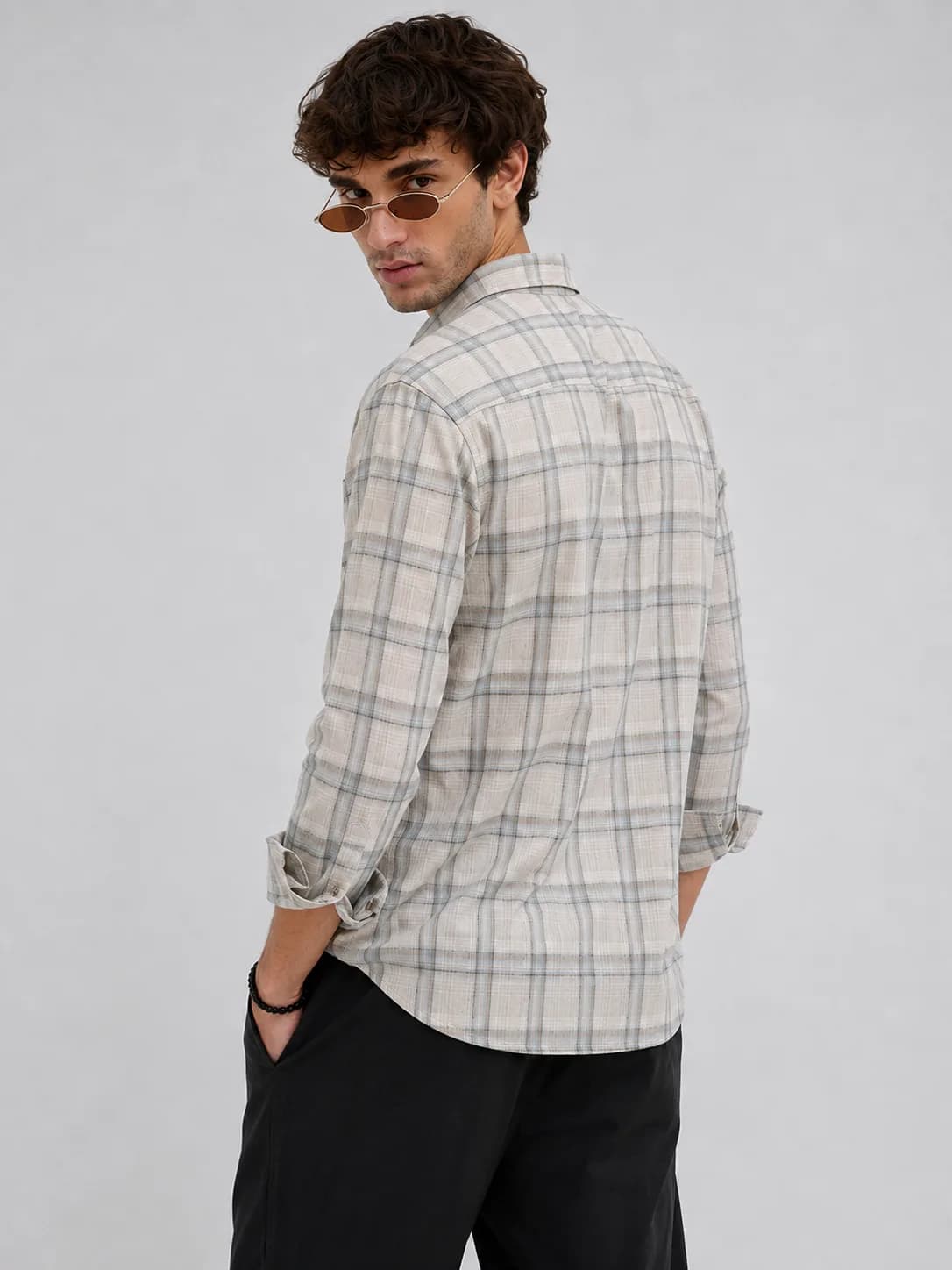 Ash Grey Checks Shirt — view 4