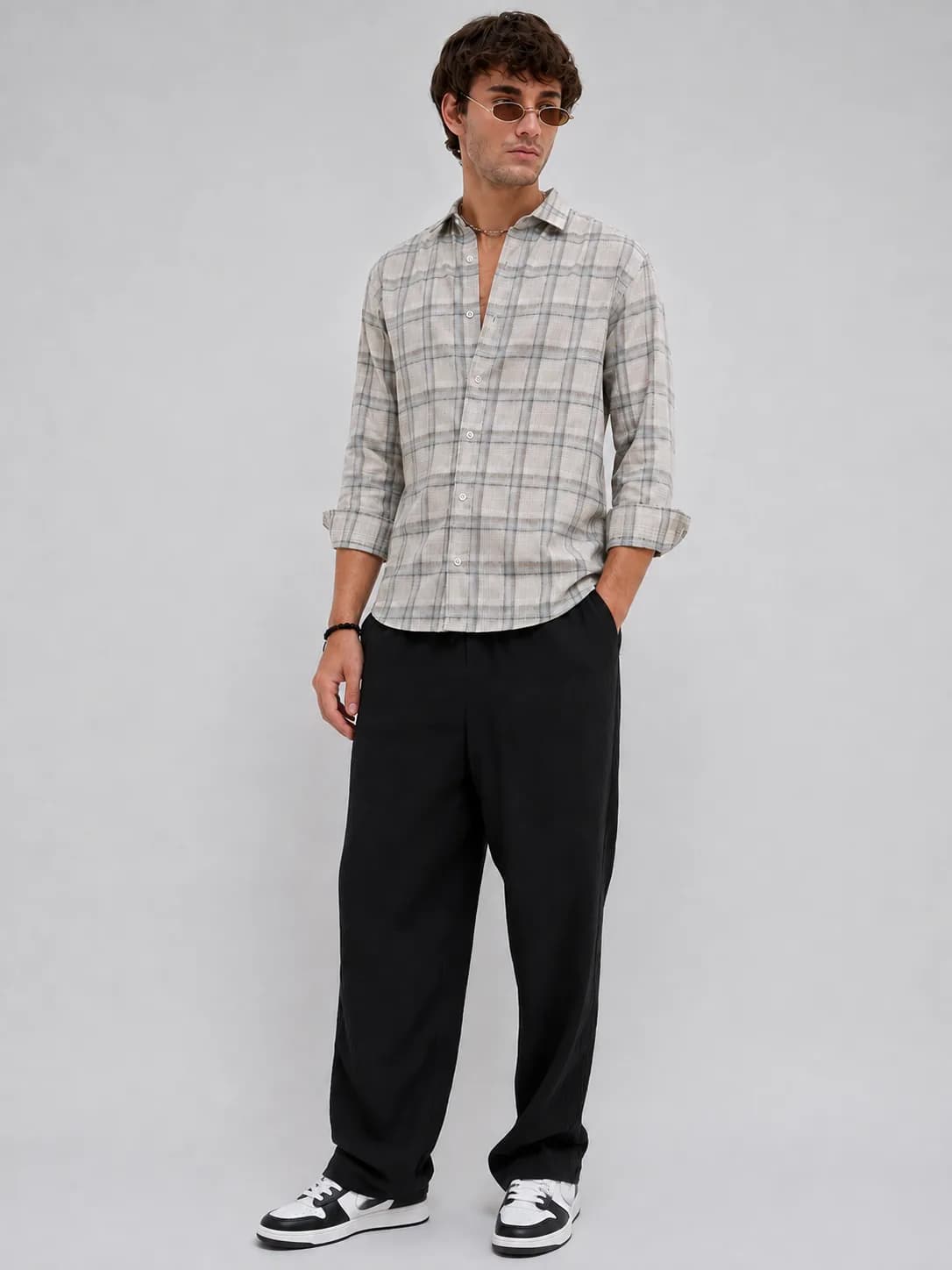 Ash Grey Checks Shirt — view 5
