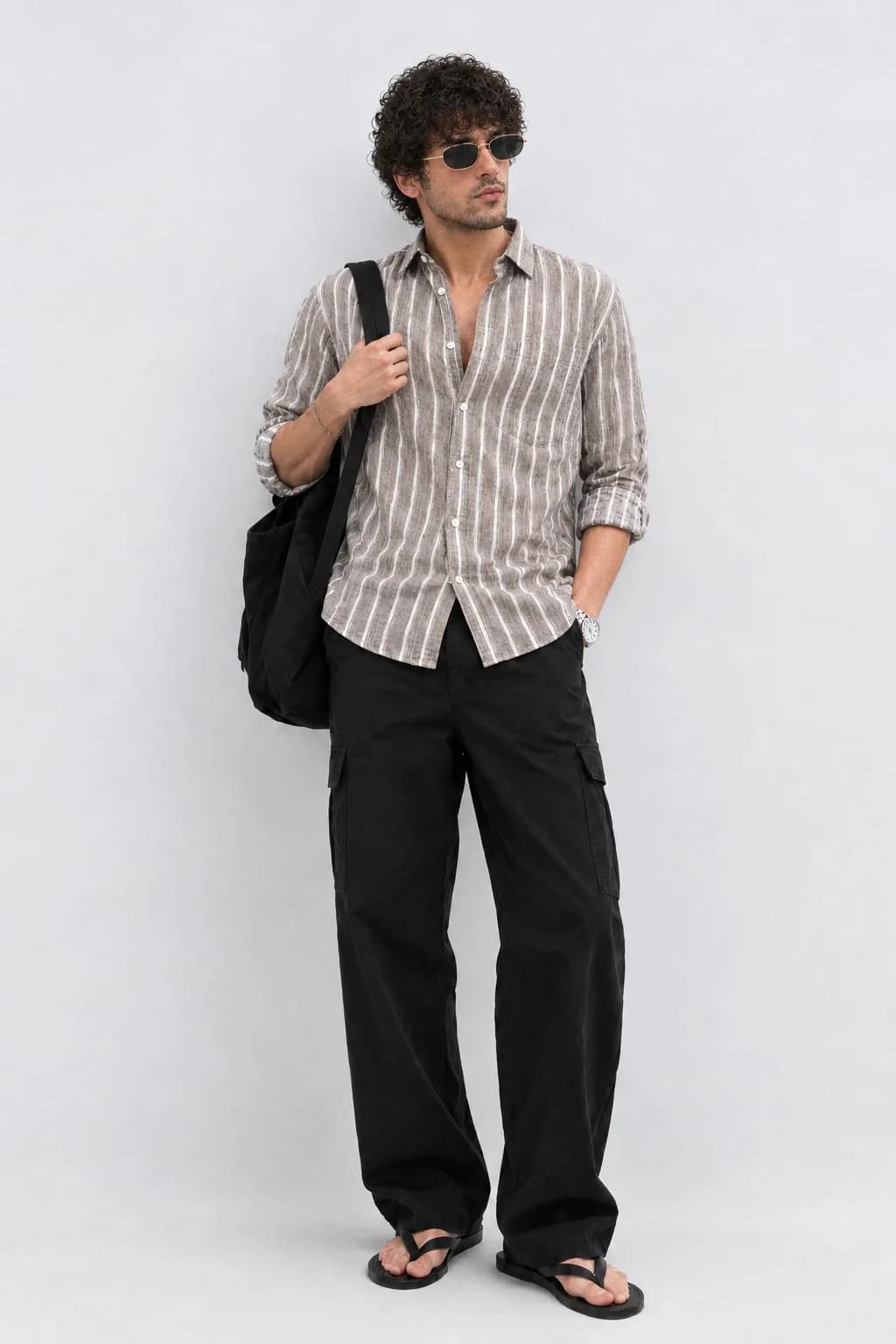 Brown Stripe Line Shirt