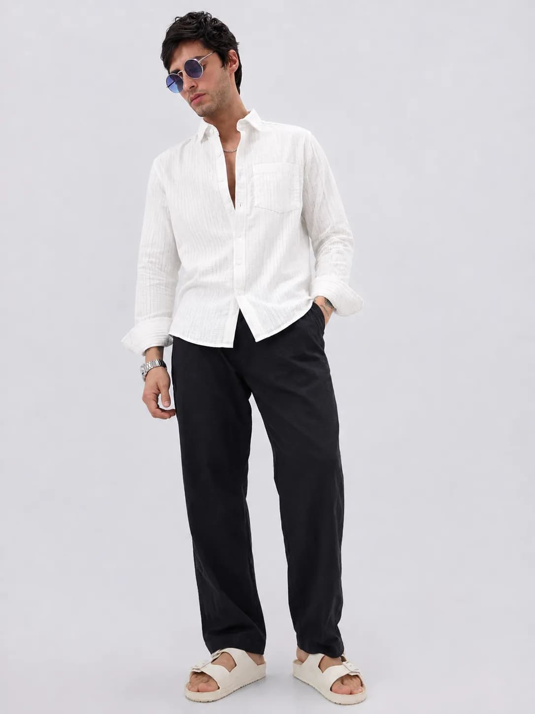 Light Black Line stripe Shirt — view 2