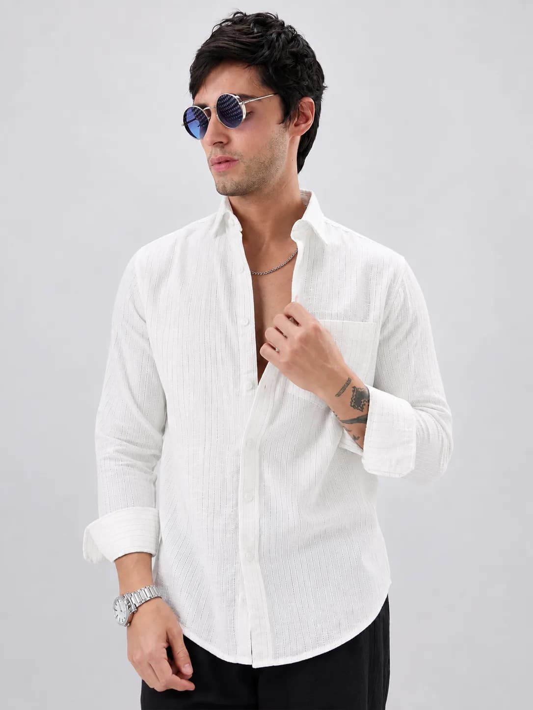 Light Black Line stripe Shirt — view 3