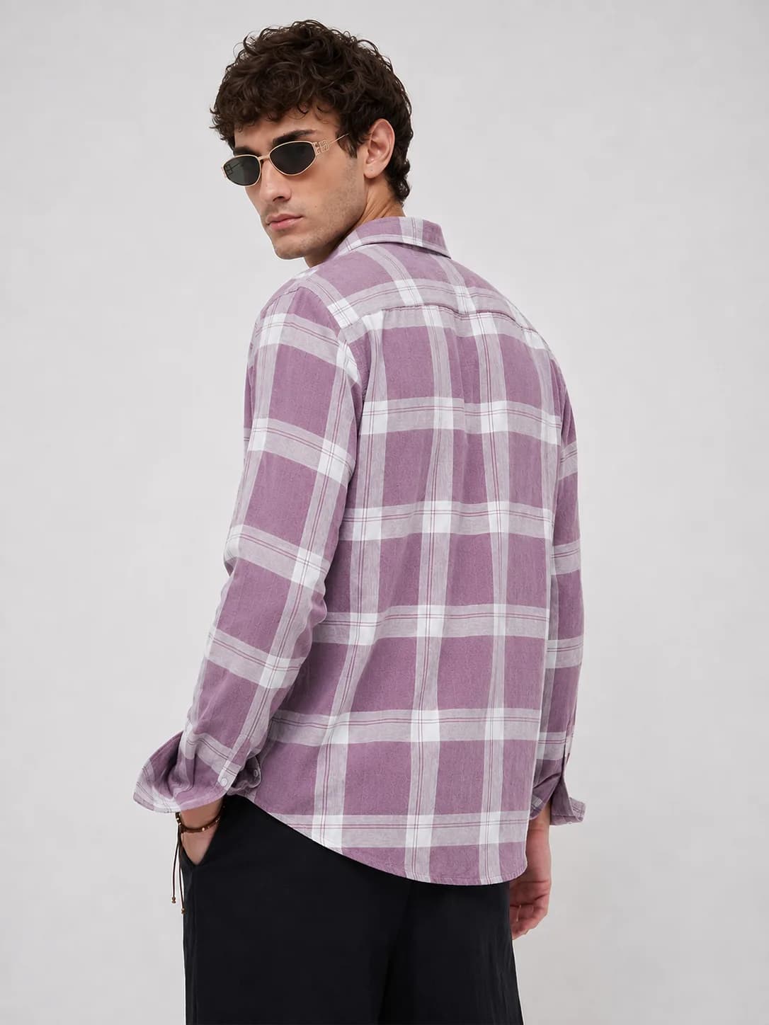 light blue denim shirt