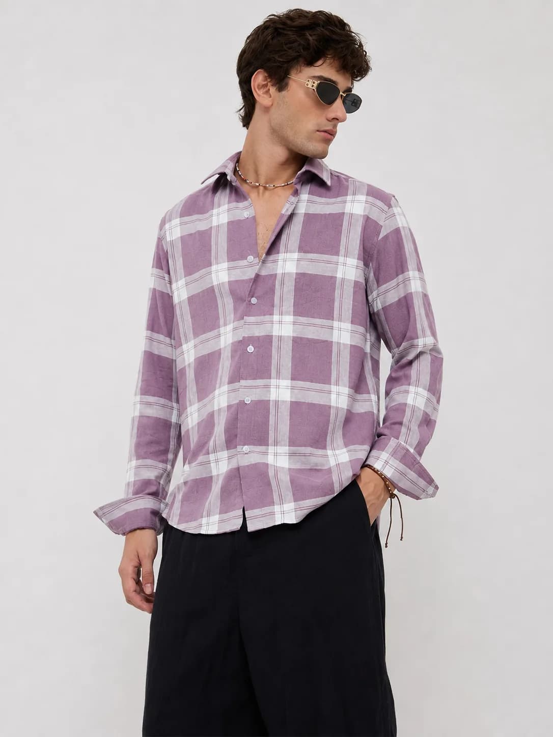 light blue denim shirt