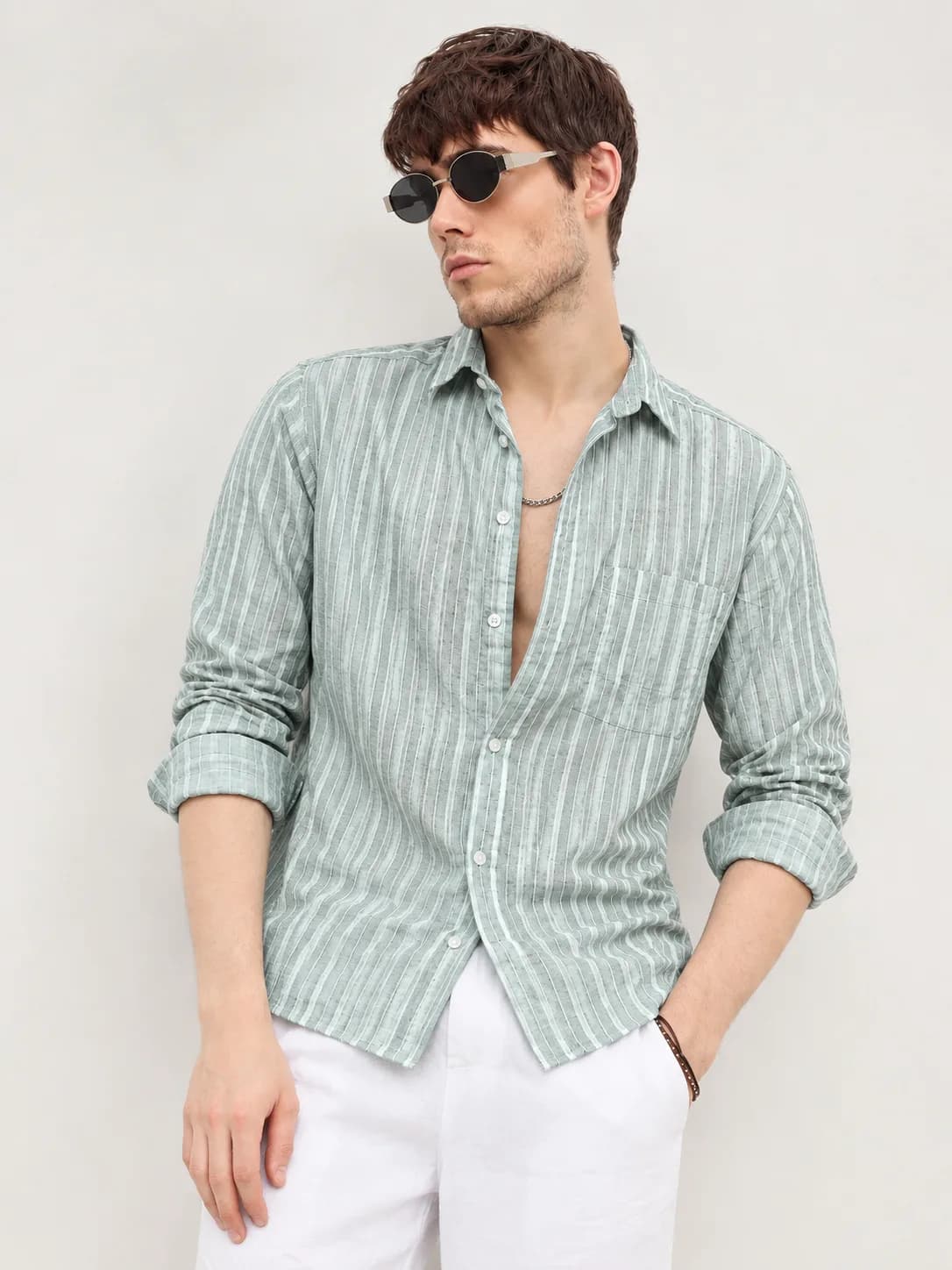 Light Green Stripe Shirt