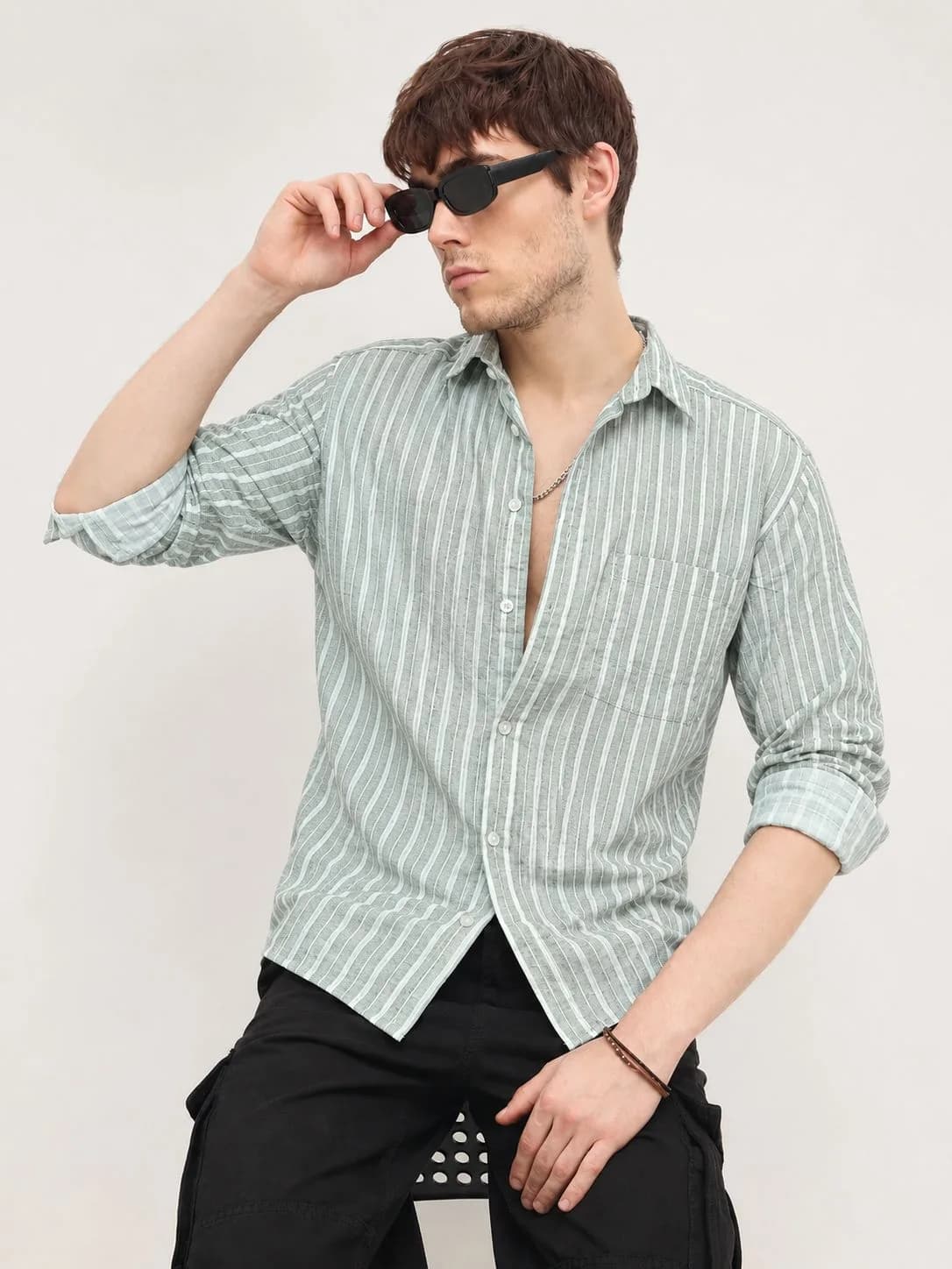 Light Green Stripe Shirt