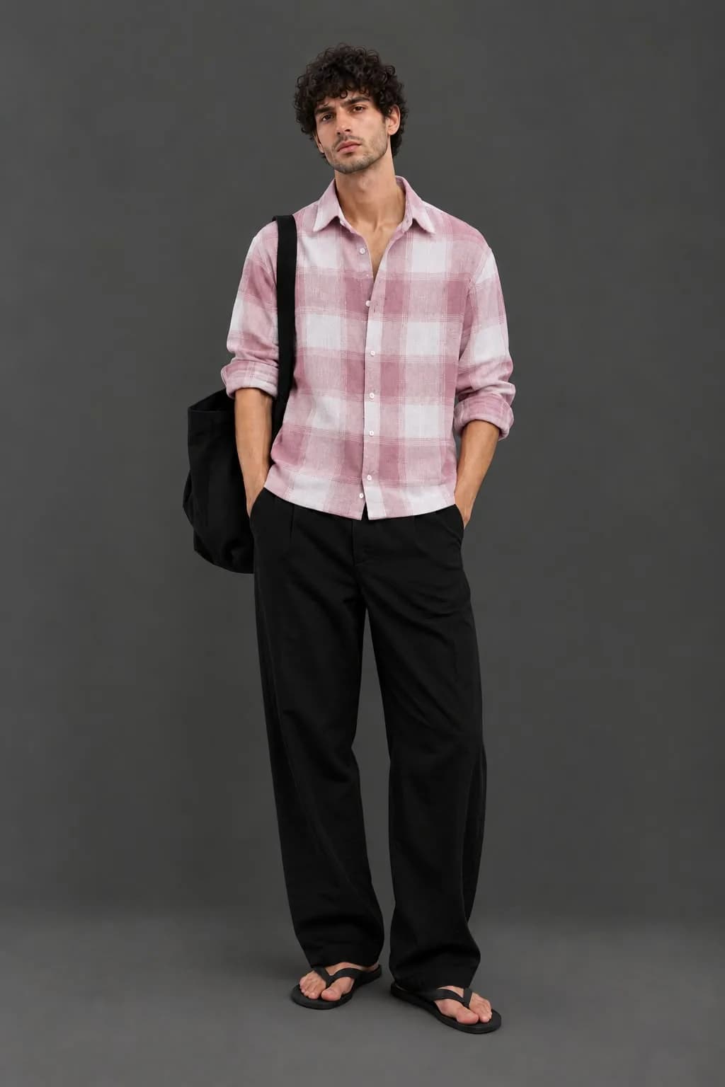 Pink White Check Shirt