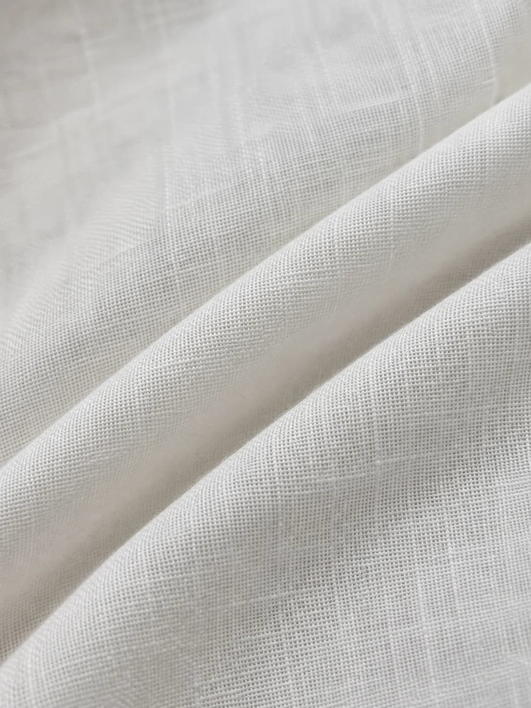 White Boxy Cotton Linen Hook Shirt