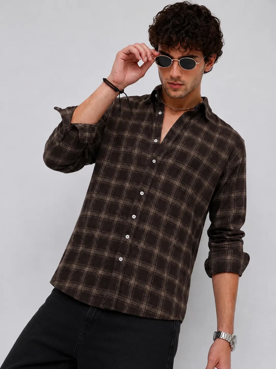 Ydurya Cocoa Heritage Check –Regular Fit Shirt